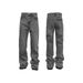 Men's Distressed Flared Jeans - Vintage Grey Cleanfit Denim With Frayed Hem, High Street Micro Bell Bottoms_viptrois.com