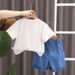Boys' Summer Outfit 2025 New Style Children's Stylish Short Sleeved Shirt Shorts Two-piece Set For Boys' Baby_viptrois.com