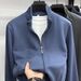Men's Premium Cotton-Blend Zip-Up Jacket – Breathable Relaxed-Fit Sportswear With Ribbed Hem (Light Gray/Navy/Black/Charcoal/Dark Blue)_viptrois.com