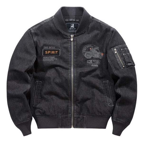 Men's Clothing American High Street Heavy Work Old Stand Collar Motorcycle Style Denim Jacket Trendy Brand Coat Roll Back Control Price 238_viptrois.com
