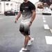Summer 3D Print Men's Fashion Trend Cool Short Sleeve T-Shirt And Shorts Set European And American Style Hot Selling Version_viptrois.com