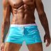 Lycra fabric low waisted contrasting color quick drying swim trunks for men's fitness and sports clothing_viptrois.com