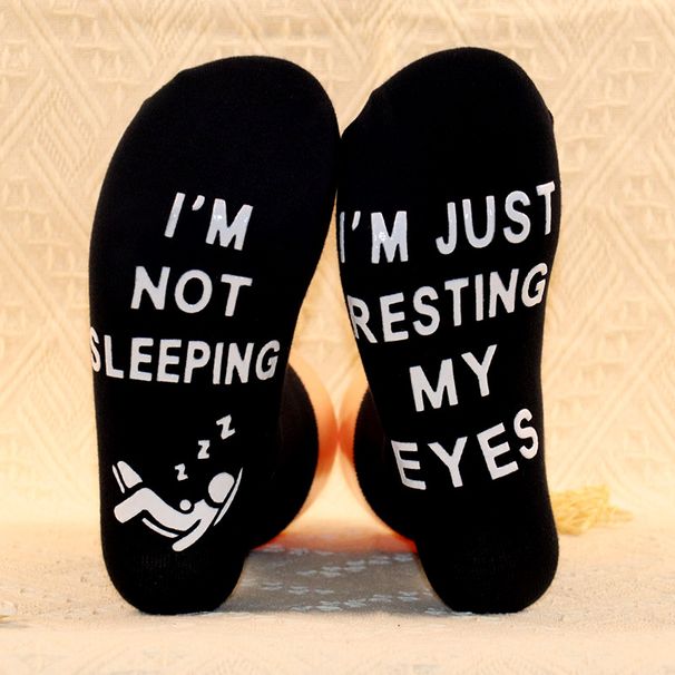 Mid-tube socks cotton socks sole letter non-slip adhesive floor socks_viptrois.com