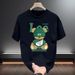 Men's And Women's Heavyweight Pure Cotton Printed T-Shirt Short Sleeved Summer Trendy Casual Letter Print Crew Neck Top_viptrois.com