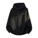 Monochrome Man- Color-Block Brim Half-Open Collar Hooded Sweatshirt For Men Spring New 400G Heavyweight Texture Trendy Brand Oversized_viptrois.com