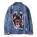 Men's Clothing trendy high street denim jacket trendy men's wear ins student loose hole print patch couple_viptrois.com