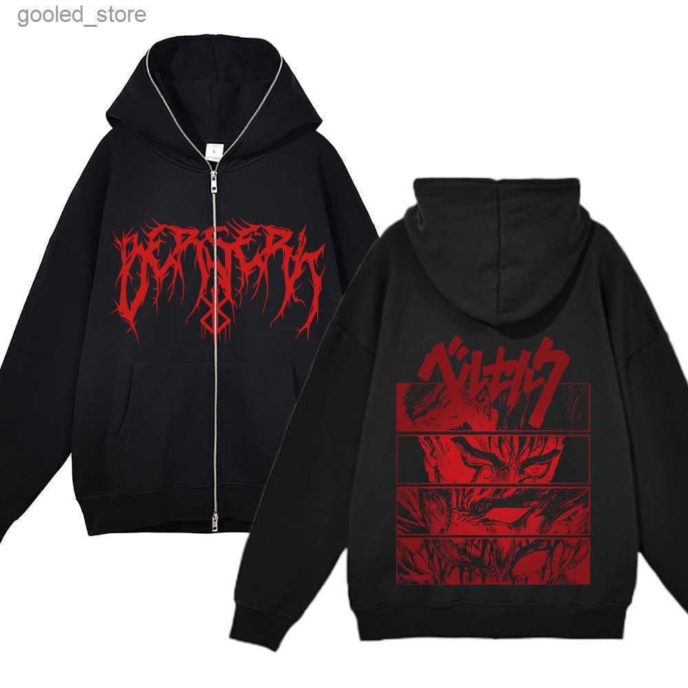 Y2K Sweatshirt Long Sleeve Oversized Hip Hop Streetwear Loose Unisex Autumn Winter Full Zip_viptrois.com
