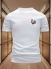 Maglietta Uomo 100% Cotone 180g Collo Tondo Stampa Pollo Comoda Stile Casual Quotidiano Vestibilità Regolare_viptrois.com