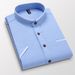 Men's Clothing Summer New Men's Short Sleeved Shirt Stand Collar Business Casual Fashion Men's Oxford Shirt_viptrois.com