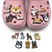 Cute Dog Series Cartoon Shoes Flower Shoe Buckle Soft Rubber PVC Shoe Accessories Accessories Slippers Sandals Accessories_viptrois.com