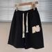 Men's Clothing American Style Letter Embroidered Shorts Men's Summer Ins Trend Casual Pants High Street Trendy Straight Basketball Pants 1_viptrois.com