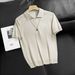 Men's Clothing V Neck All Match Polo Men's New Summer Simple Slim Comfortable Casual Shirt Short Sleeved Sweater High End_viptrois.com
