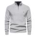 boy 2023 Autumn Winter New European Size Cross-Border Sweater Long Sleeve Zipper Stand Collar Solid Color Versatile Casual_viptrois.com