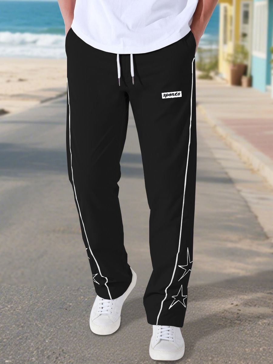 Men's Star-Embroidered Joggers - American Streetwear Sweatpants With Celestial Design (7 Colors, S-3XL)_viptrois.com