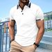 Spring Summer Men's New Sports Korean Casual Trend Slim Fit Short Sleeved Silk Cotton Collar Solid Color T-shirt POLO Shirt Polo T Shirts Top Trendy_viptrois.com