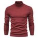 Pure Autumn Winter New Solid Color Pullover Export High Neck Men's Casual Knitted Cross-Border Sweater_viptrois.com
