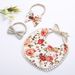 Ins New Children's Baby Saliva Towel Linen Cotton Comfortable and breathable Printing Double-sided Bib Headband Set Burp Cloths_viptrois.com