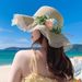 Women's Spring/Summer New Style Large Brimmed Grass Summer Beach Versatile Outdoor Luxury Sunscreen Hat Men_viptrois.com
