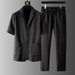 Men's Clothing High End Short Sleeved Casual Suits New Summer Models Slim Fit Light Luxury Korean Style Suits Two Piece Suits Handsome Men_viptrois.com