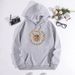 Men's Clothing sweatshirt moon bee print hooded back collar plus velvet sweatshirt_viptrois.com