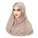 solid Color Forehead Cross Head Middle Eastern Malay Headscarf Hijab Scarf Hat_viptrois.com