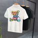Boys' Personalized Polo Shirt, Young People's Little Bear Printed Collar, Short Sleeved T-shirt, Korean Edition, Trendy_viptrois.com