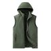Men’s Lightweight Hooded Vest – Breathable Polyester Corduroy Sleeveless Jacket For Outdoor & Casual Wear (Double-Breasted, Zip Pockets, Striped)_viptrois.com