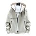 Korean Style Oversized Hooded Jacket For Men – Lightweight Breathable Windbreaker With Zipper Pockets (Black/Khaki/Cream)_viptrois.com