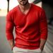 Loom Cross-Border European American New Autumn And Win Men's Knitted V-Neck Slim Thin Long-Sleeve Pullover Base Shirt_viptrois.com