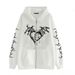 Gothic Hoodie For Women & Men - Dark Aesthetic Zip-Up Sweatshirt With Skull & Butterfly Print - Oversized Unisex Streetwear (Black, White, Gray)_viptrois.com