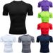 Men's Tight Short Sleeved Fitness Sports Running Training Suit Elastic Breathable Quick Drying Clothes Short Sleeved + T Shirt Clothes Light Version_viptrois.com