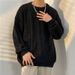 Men's Clothing Retro Twisted Sweater Ins Trendy Autumn And Winter Solid Color Knitted Sweater Loose Casual Bottoming Sweater_viptrois.com