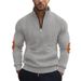 Men's Clothing Autumn And Winter New Solid Color Men's Half Zip Corduroy Casual Stand Up Collar Long Sleeved Sweatshirt Men_viptrois.com