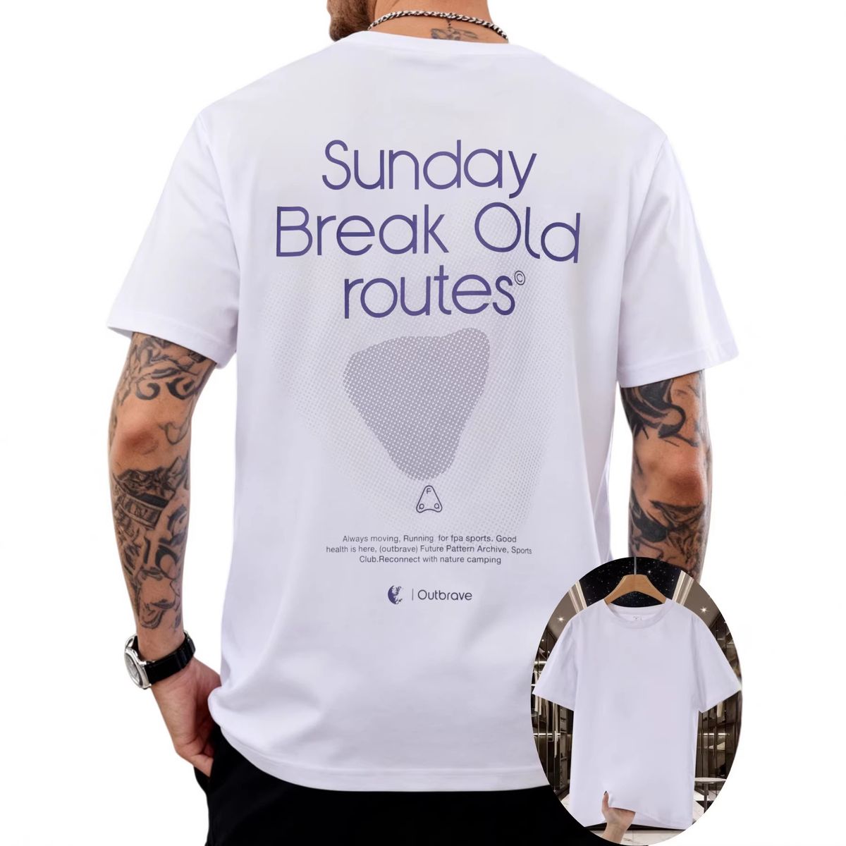 European And American Trendy Brand Sunday Letter Printing T-shirt, Men's Outdoor Running Loose Round Neck Sports Short-sleeved T-shirt_viptrois.com