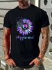 Hippie Soul Psychedelic Daisy Peace Sign T-Shirt Unisex Fashion Streetwear Designer Clothes Casual Stretched Summer Graphic Comfortable Breathable_viptrois.com