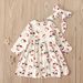 Christmas Children's spring and fall girls' long-sleeved Santa Claus dress + headscarf two-piece children's outfit ins_viptrois.com