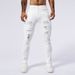 Men's Clothing Elastic Hot Diamond White Jeans Men Ripped Patch Slim Fit Skinny Tight Pants Men_viptrois.com