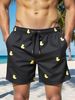 Men’s Quick-Dry Swim Trunks With Lining – Lightweight Beach Shorts, UPF Protection, 4-Inch Inseam (Black/Blue/White Duck Print, S-XXL)_viptrois.com