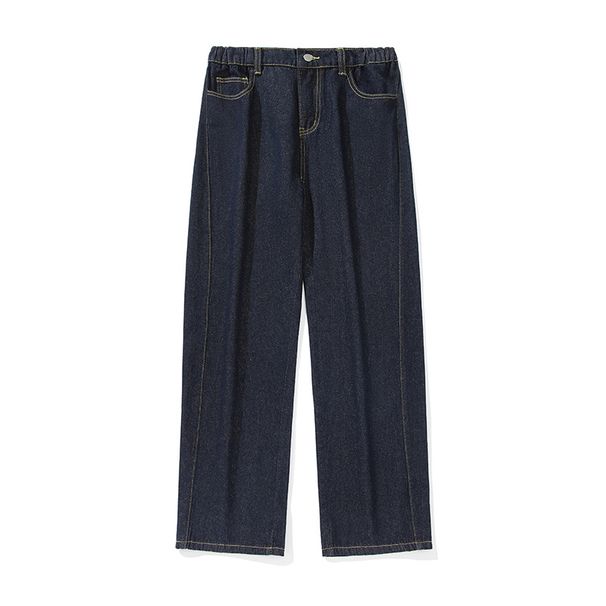 Monochrome Man- Split Silhouette Retro Jeans Men Spring New Open Design Raw Denim Long American Style Straight Pants Loose_viptrois.com