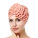 new four season multi color flower solid color wrinkled long one sided appliqué headscarf hat fashionable street photography hat_viptrois.com
