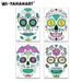 Funny Halloween two-color glow-in-the-dark tattoo face with Day of the Dead scar tattoo sticker_viptrois.com