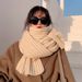 Ins Harajuku Wind Knitted Women's Winter Korean Edition Cute and Versatile Warm Student Solid Color Scarf_viptrois.com