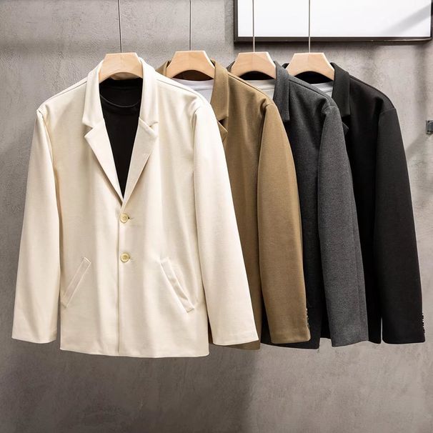 Men's Clothing Woolen Coat Men Autumn And Winter Fashion Leisure Temperament Solid Color Trendy Medium And Long Woolen Coat_viptrois.com