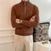 Men's Clothing Sweater Men's Business Slim Solid Color Bottoming Shirt_viptrois.com