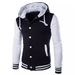 Loom Cross-Border Source European And American Hooded Baseball Shirt Men's Slim Fit Cardigan Short Fleece Sweatshirt W869_viptrois.com