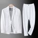 Men's Clothing Summer Linen Suit Slim Fit Thin Cotton And Linen Casual Loose Jacket Sun Proof Two Piece Suit_viptrois.com