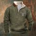 Loom 2024 European And American Cross-Border Half-Zip Independent Station Retro Fur Men's White Collar Sweatshirt_viptrois.com
