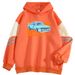 American Style Color Block For Men, Loose Fit, Niche Letter Print Pullover, Cool Outerwear Sweatshirt_viptrois.com