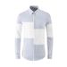 Men's Color Block Long Sleeve Shirt With Tencel Stripe Detailing - Breathable Slim Fit Casual Top For Everyday Wear_viptrois.com