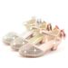 Girls' Baby Heel Bow Crystal Shoes Korean Style Spring New Children's High Heels Silver Performance Leather Shoes Trendy_viptrois.com